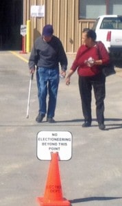 A scene from the Sunland Park Fire Station, one of two polling places in the city.