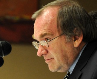 King, shown here during Thursday’s meeting in Las Cruces. (Photo by Heath Haussamen)