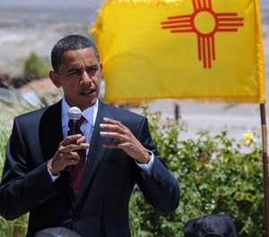 President Barack Obama, shown here campaigning in Las Cruces in 2008.
