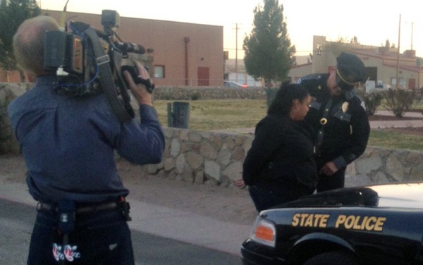 A TV crew in Sunland Park to cover the election witnessed police arrest Morales earlier today. (Courtesy photo)