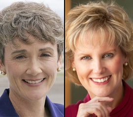 U.S. Senate candidate Heather Wilson, left, and U.S. Rep. candidate Janice Arnold-Jones