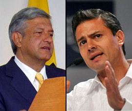 Andrés Manuel López Obrador, left, and Enrique Peña Nieto. The two are considered the leading candidates in the race.