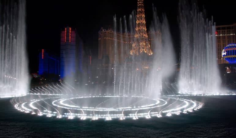 The Fountains at Bellagio in Las Vegas. The most recent 50-year water plan for the city contains no scenario in which demand for water does not significantly outstrip the current supply. (cc info)
