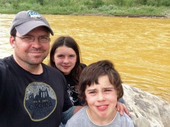 Jim O'Donnell of Taos has been camping with his family in Colorado and took this photo by the polluted Animas River on Friday in Durango.  "So sad. I've fished and rafted that river so much," he told NMPolitics.net.