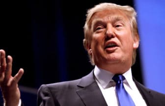 “I give to everybody. When they call, I give,” Donald Trump said at Thursday's debate, quickly adding that he considers the nation’s political money system a “broken system.” Trump is shown here speaking at the Conservative Political Action Conference (CPAC) in Washington in 2011. (Photo CC info)