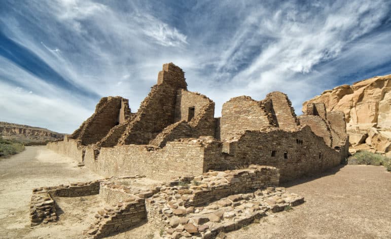 A scene from Chaco Culture National Historical Park in Northwestern New Mexico. (cc info)