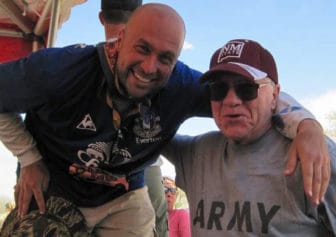 Bill McCamley with his dad after the Bataan Death March in 2013.