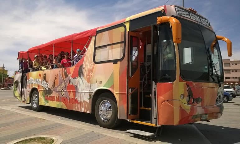 The Turibus Juárez, which some says is helping bring life back to the Juárez Market.